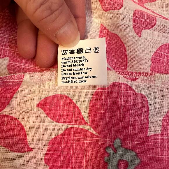 Boutique Style Floral‎ Puff Sleeve Blouse Ruffled Neck Pink Preppy- Size M - Picture 4 of 9